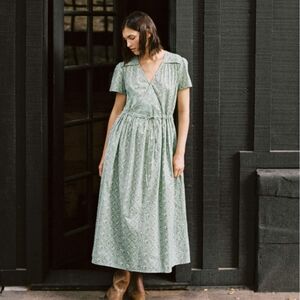 Christy Dawn The Simple Dawn Dress in Sage Trellis